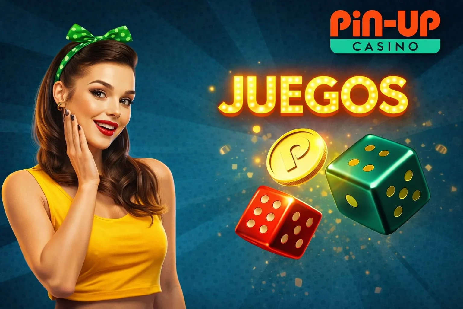 Mujer con dados y monedas